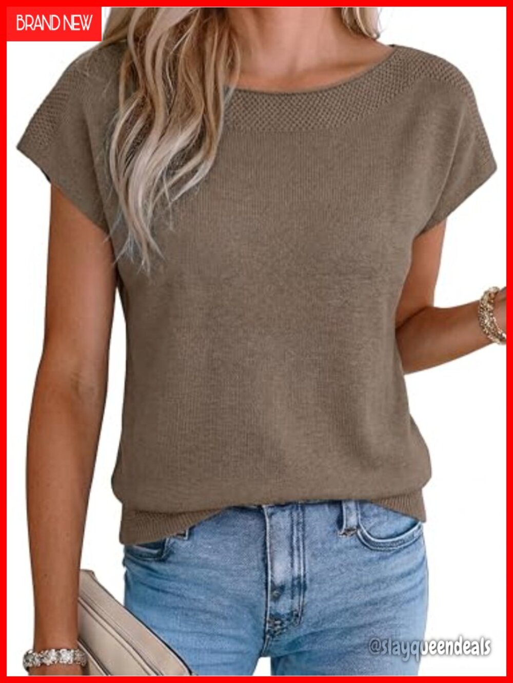 Cashmere Blend Cap Sleeve Hollow Out Sweater Vest Casual Loose Knit Summer Top